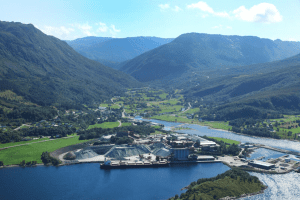 Sibelco's hydro-powered quarry in Åheim, Norway, where Eion gets its olivine used in enhanced rock weathering